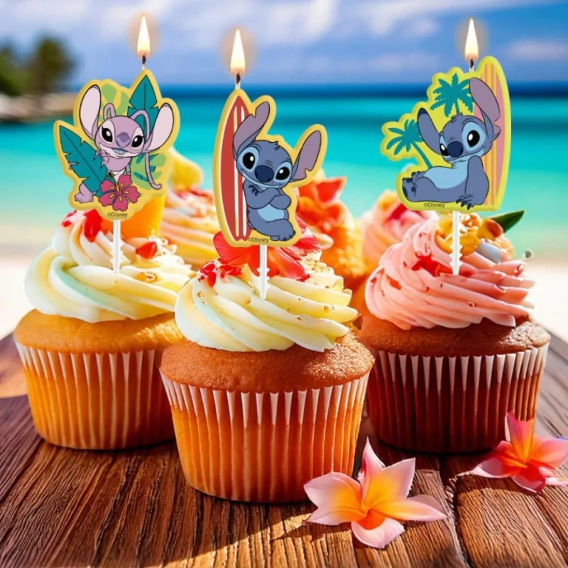 Bougies d'anniversaire Stitch 4 pièces ambiance