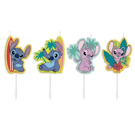 Bougies d'anniversaire Stitch 4 pièces