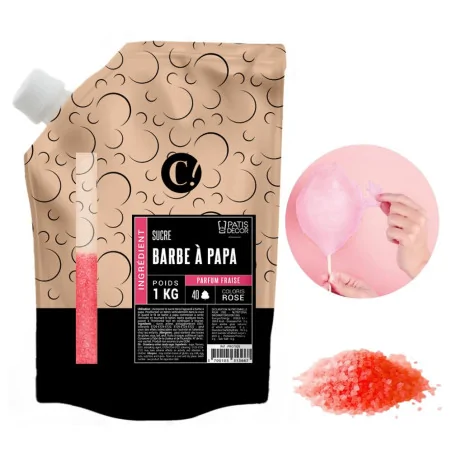 Sucre barbe à papa parfum fraise 1 kg