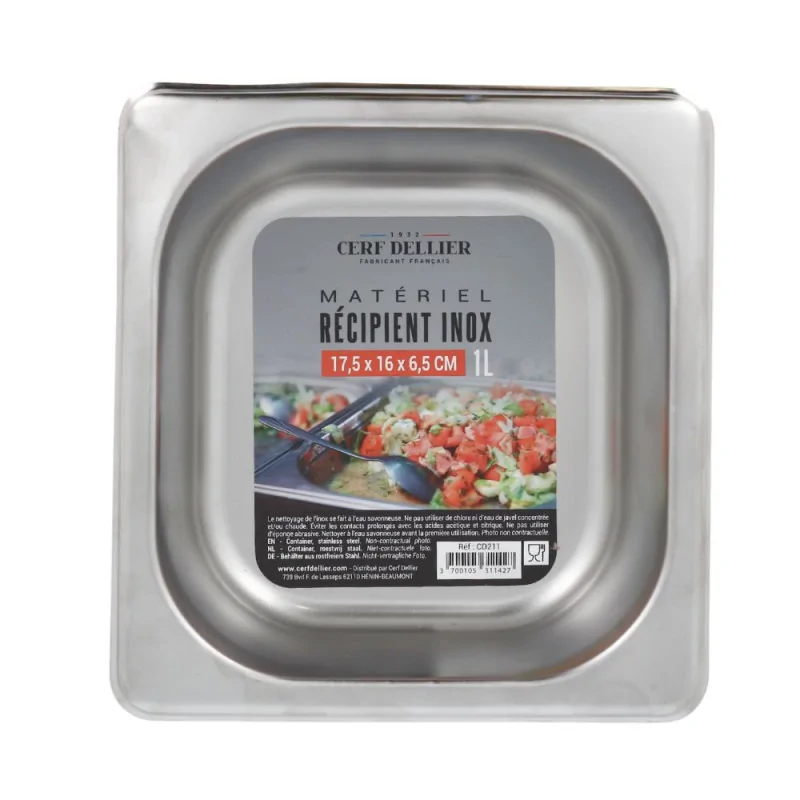 Récipient inox 17,5 x 16 x 6,5 cm, 1L ambiance