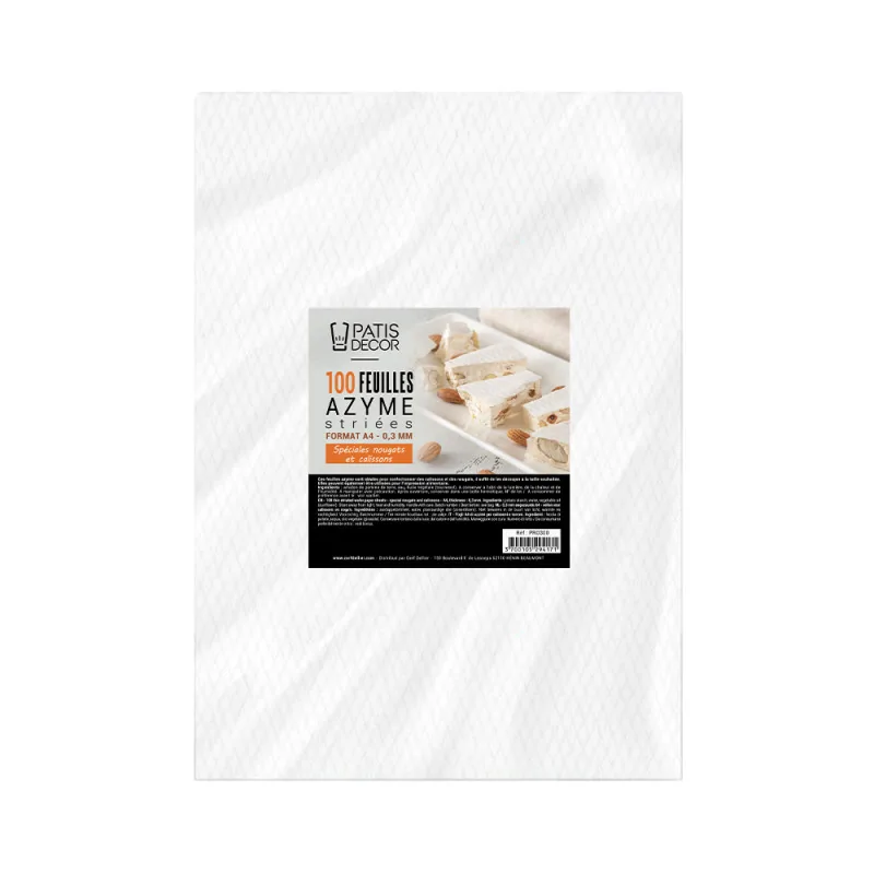 5 Feuilles azyme pour nougat et calissons A4 0,3 mm Patisdécor