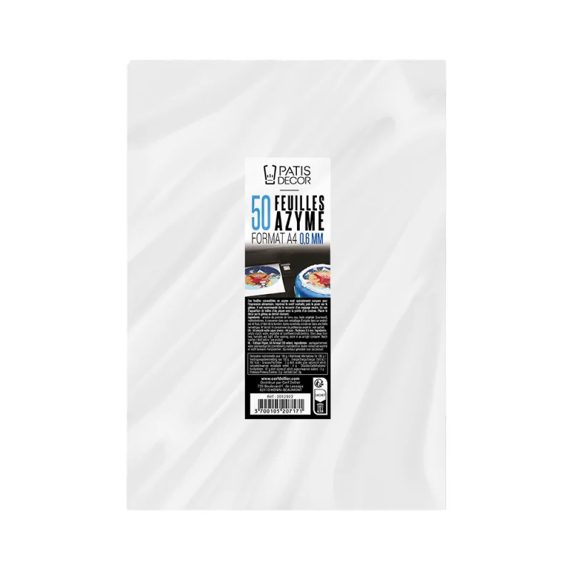 50 feuilles azyme alimentaires A4 - épaisseur 0,6 mm