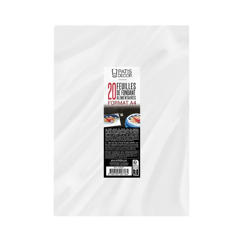 20 feuilles de fondants alimentaires format A4