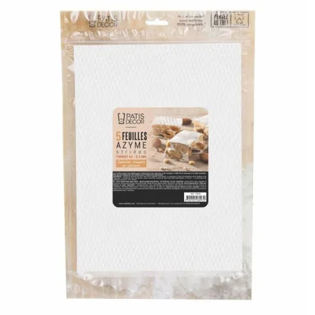 5 feuilles azyme striées A4 - épaisseur 0,3 mm