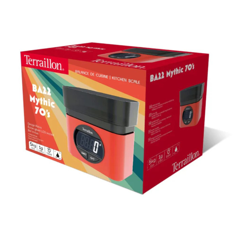 Balance électronique vintage rouge 5kg - Terraillon PK