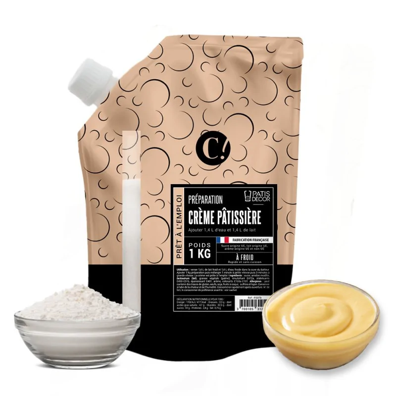 Préparation crème pâtissière à froid 1 kg Patisdécor
