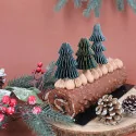 Décors assortis à piquer en papier nid d'abeille, 3 sapins de Noël ambiance