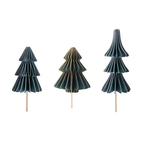 Décors assortis à piquer en papier nid d'abeille, 3 sapins de Noël