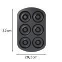 Moule 6 donuts au four en acier antiadhérent Ø8,5cm dimensions