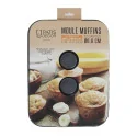 Moule 12 muffins en acier antiadhérent Ø6,8cm emballage