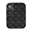 Moule 12 muffins en acier antiadhérent Ø6,8cm face