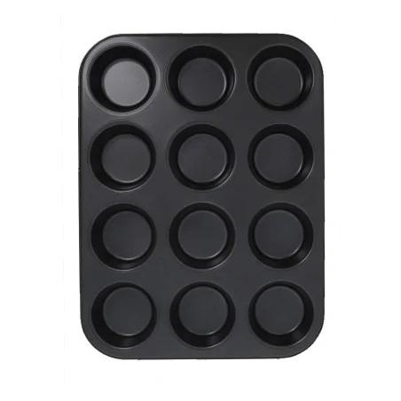 Moule 12 muffins en acier antiadhérent Ø6,8cm face