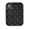 Moule 12 muffins en acier antiadhérent Ø6,8cm face