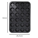 Moule 24 mini-muffins en acier antiadhérent Ø4,5cm dimensions Moule 24 mini-muffins en acier antiadhérent Ø4,5cm dimensions