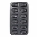 Moule 12 madeleines en acier anti-adhérent 7,5x5cm face