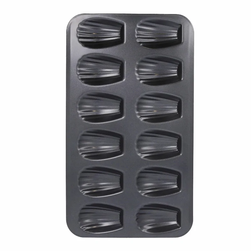 Moule 12 madeleines en acier anti-adhérent 7,5x5cm face