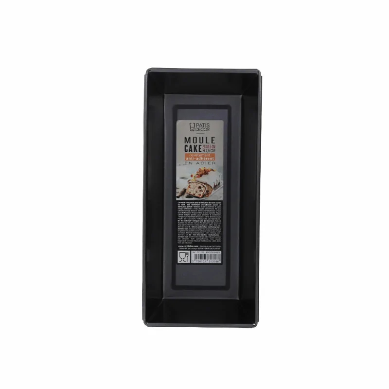 Moule à cake en acier antiadhérent 25x10,5cm emballage