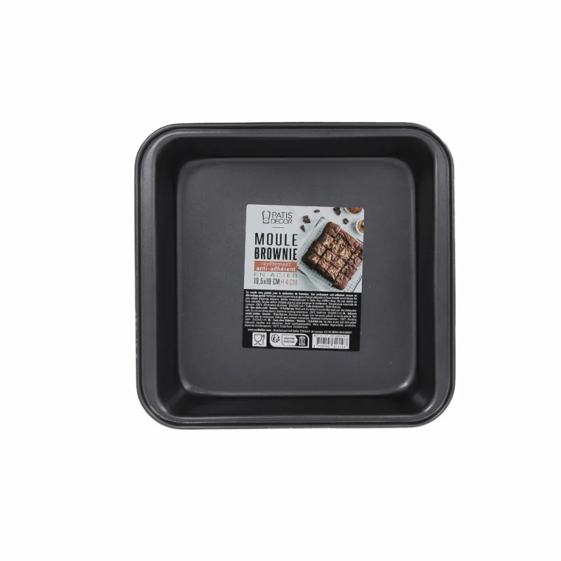 Moule à brownie en acier antiadhérent 19,5x19cm emballage