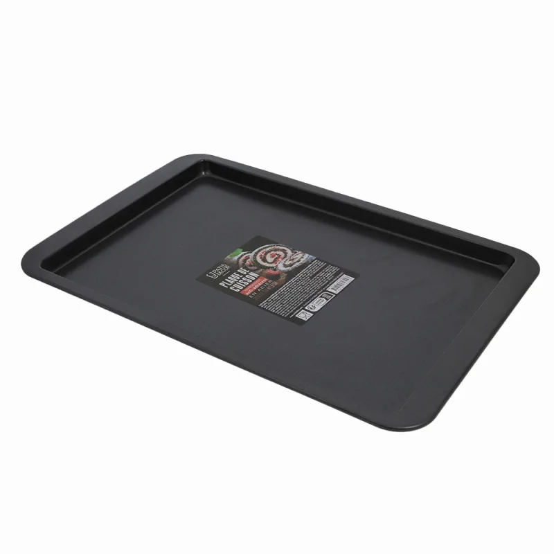 Plaque de cuisson en acier antiadhérent 33x23cm côté