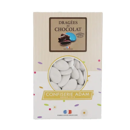 Dragées chocolat blanches 500 g face