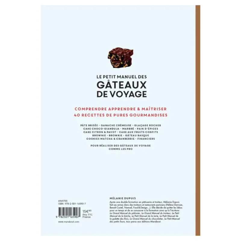 Le petit manuel des gâteaux de voyage - Mélanie Dupuis dos