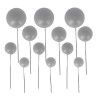 Décors à piquer de 12 boules argentées face