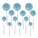 Décors à piquer de 12 boules bleues face Décors à piquer de 12 boules bleues face