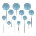 Décors à piquer de 12 boules bleues face
