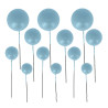 Décors à piquer de 12 boules bleues face