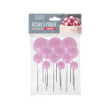 Décors à piquer de 12 boules roses emballage Décors à piquer de 12 boules roses emballage
