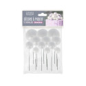 Décors à piquer de 12 boules blanches emballage