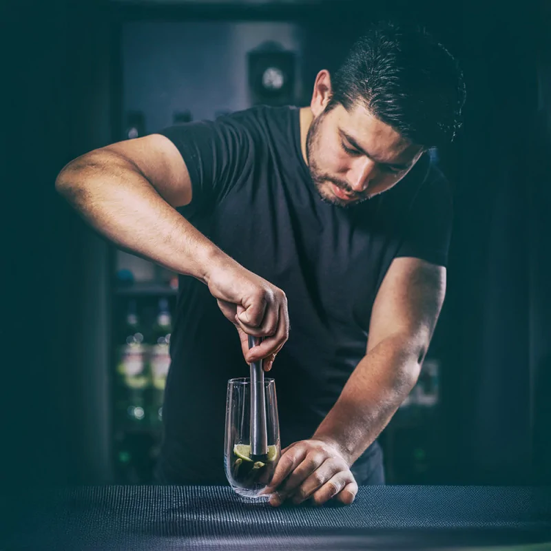 Pilon à cocktail en acier inoxydable ambiance