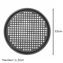 Plaque à pizza perforée en acier anti-adhérent Ø30cm dimensions