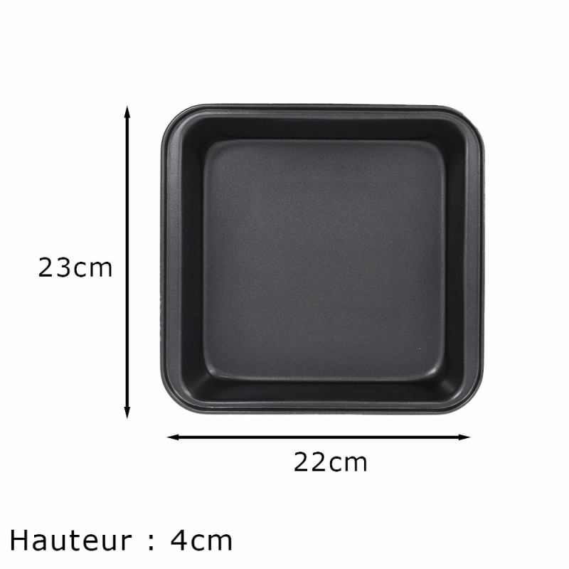 Moule à brownie en acier antiadhérent 19,5x19cm dimensions