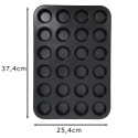 Moule 24 mini-muffins en acier antiadhérent Ø4,5cm dimensions Moule 24 mini-muffins en acier antiadhérent Ø4,5cm dimensions
