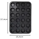 Moule 24 mini-muffins en acier antiadhérent Ø4,5cm dimensions