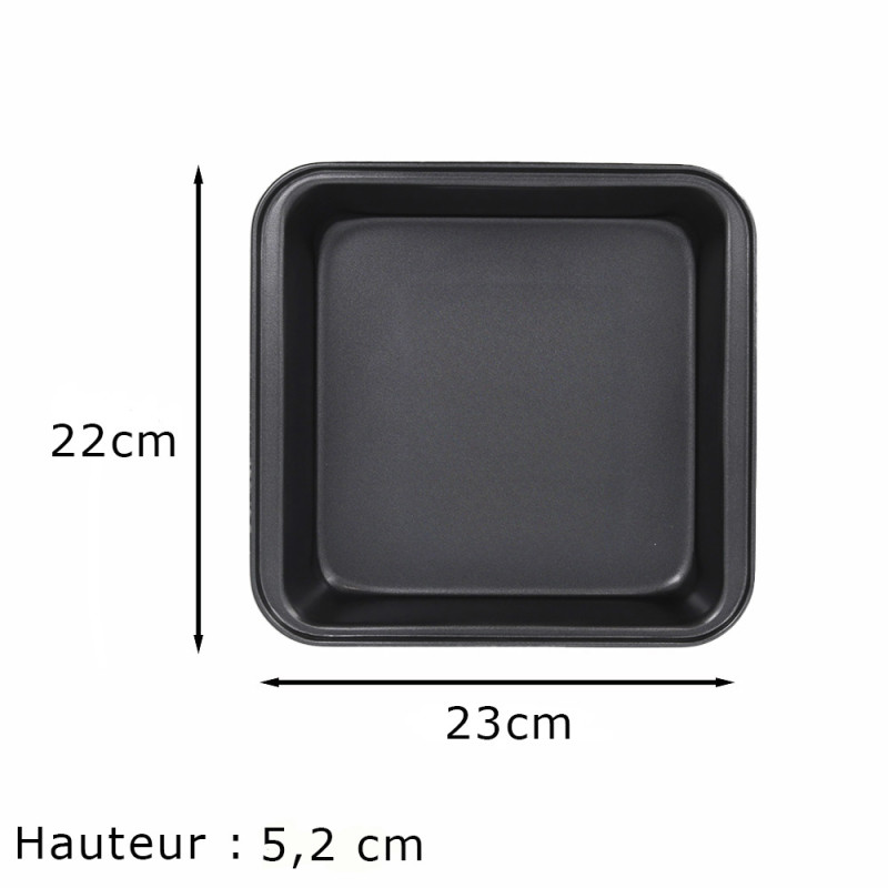 Moule à brownie en acier antiadhérent 19,5x19cm dimensions