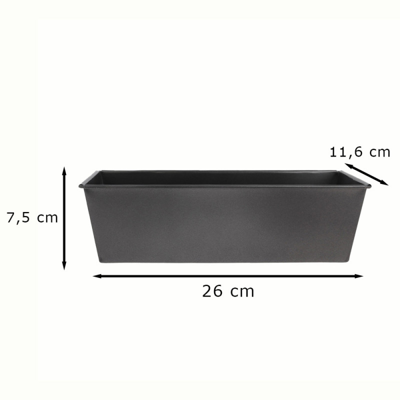 Moule à cake en acier antiadhérent 25x10,5cm dimension