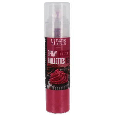 Spray de paillettes rose 8g face