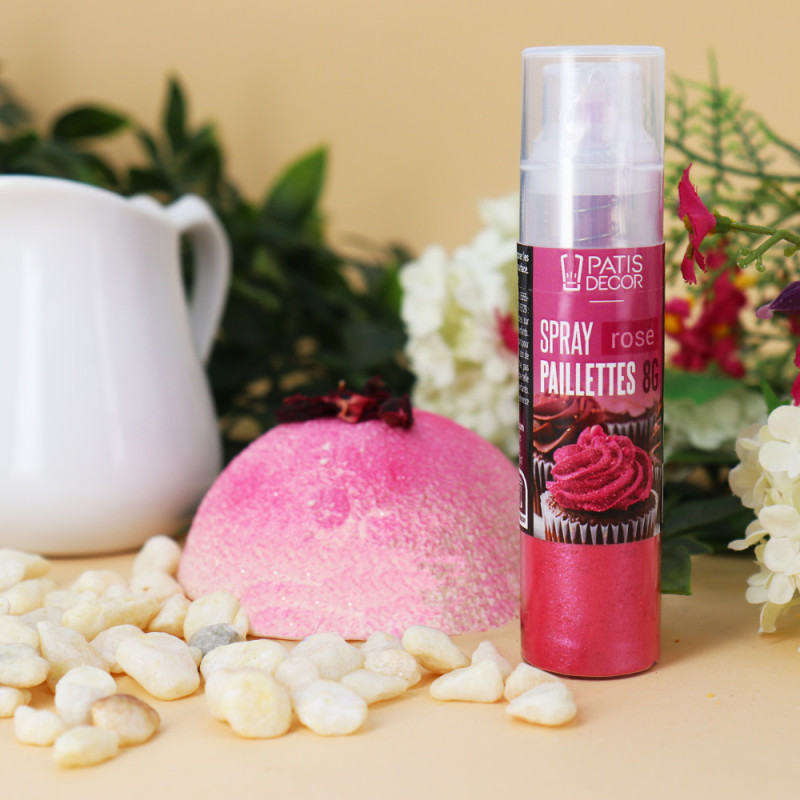 Spray de paillettes rose 8g ambiance produit