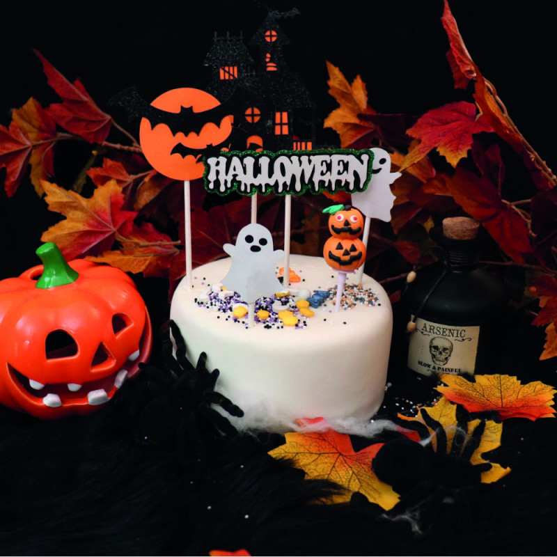 Kit de décors à gâteaux Halloween ambiance 2