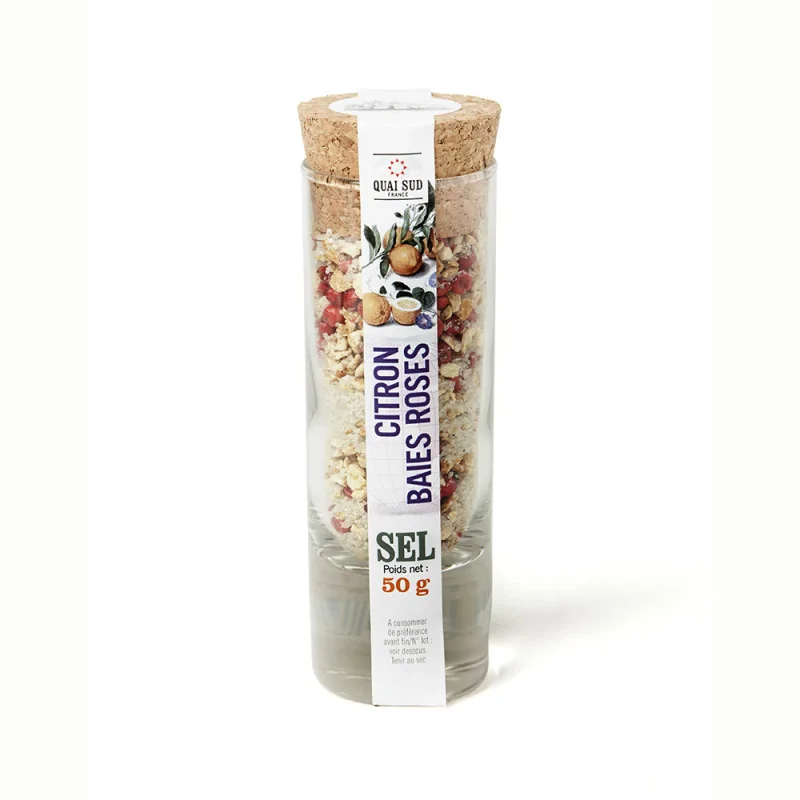 Sel aromatisé au citron et aux baies roses 50g