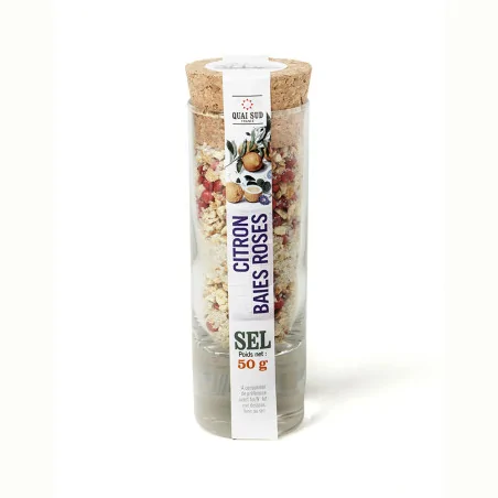 Sel aromatisé au citron et aux baies roses 50g