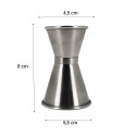 Double verre doseur à cocktail 20/40 ML en inox dimensions Double verre doseur à cocktail 20/40 ML en inox dimensions