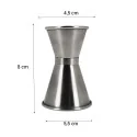 Double verre doseur à cocktail 20/40 ML en inox dimensions