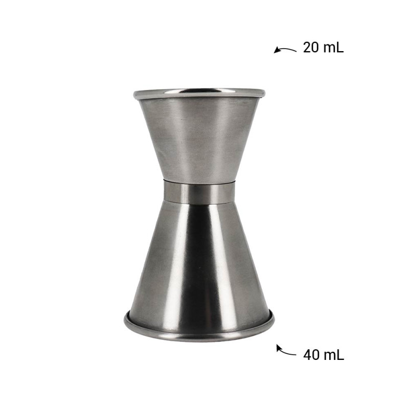 Double verre doseur à cocktail 20/40 ML en inox mesures