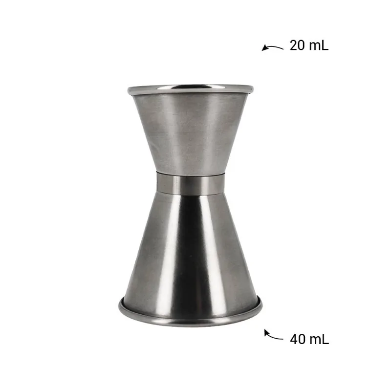 Double verre doseur à cocktail 20/40 ML en inox mesures