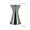 Double verre doseur à cocktail 15/30 ML en inox mesures Double verre doseur à cocktail 15/30 ML en inox mesures