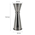 Double verre doseur à cocktail 30/60 ML en inox dimensions Double verre doseur à cocktail 30/60 ML en inox dimensions