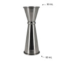 Double verre doseur à cocktail 30/60 ML en inox mesures Double verre doseur à cocktail 30/60 ML en inox mesures